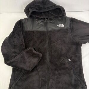 The North Face Osito Black High Pile Fleece Hooded Full Zip Jacket Womens Medium